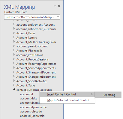 Impostare un campo per la ripetizione nel riquadro mapping XML.