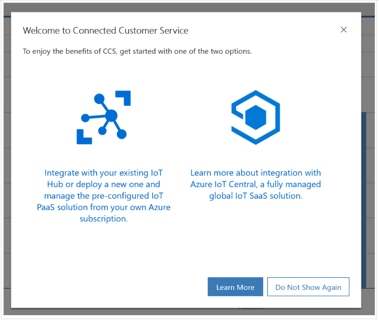 Screenshot degli avvisi IoT in Connected Customer Service.