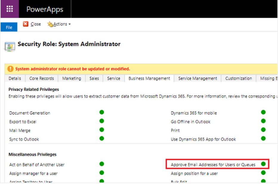 Screenshot dell'aggiunta di indirizzi e-mail di approvazione nell'interfaccia di amministrazione di Power Platform.