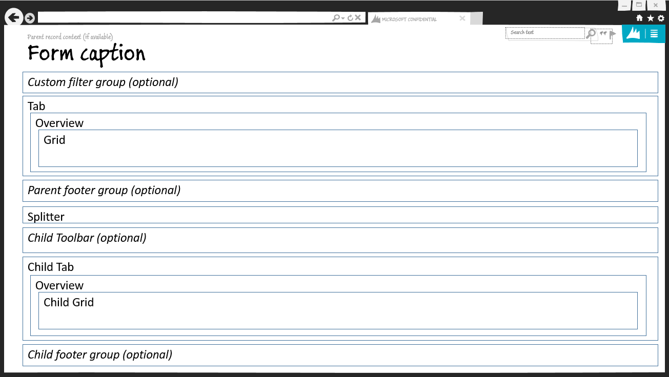 Task Double form wireframe.