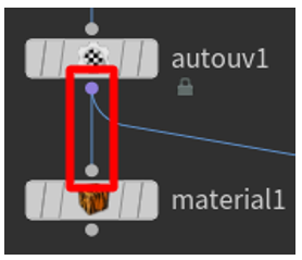 Collegamento del nodo autouv1 al nodo material1.