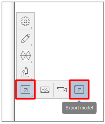 Pulsante Export model.