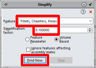 Funzionalità di Simplify.