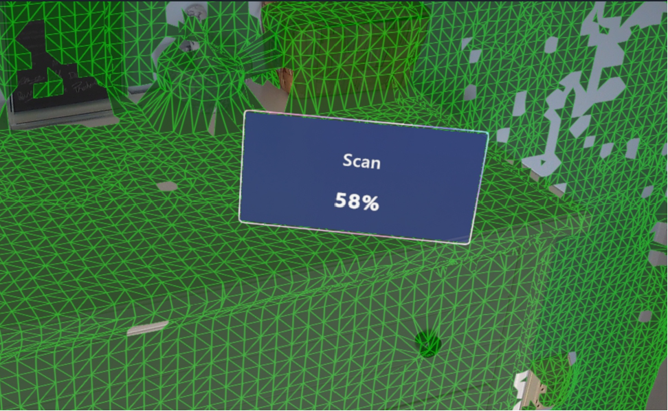 Percentuale di scansione visualizzata durante la scansione dell'ancora su HoloLens