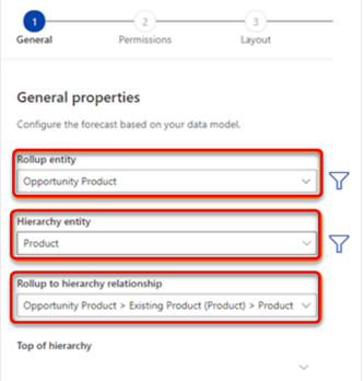 Configura le proprietà generali per la previsione.