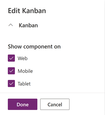 Schermata di come impostare la vista Kanban come vista predefinita.