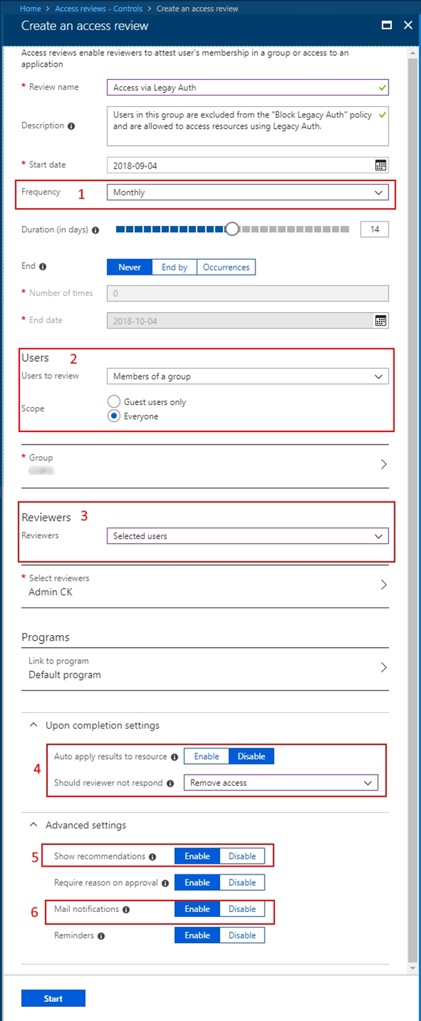 Creare un riquadro di verifica di accesso per l'esempio 2