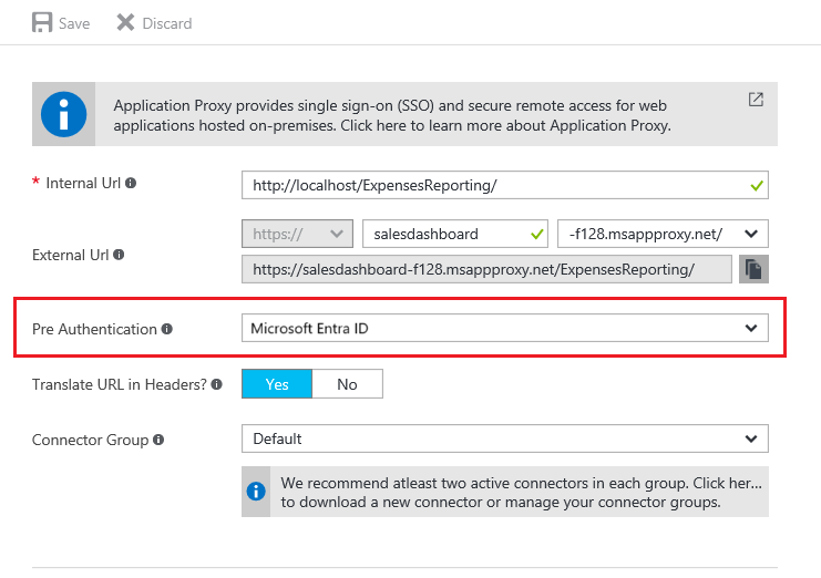 Metodo di pre-autenticazione nell'Interfaccia di amministrazione di Microsoft Entra