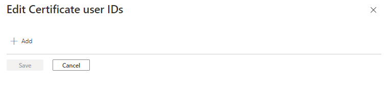 Screenshot di come aggiungere un certificateUserIds.