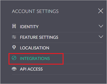 Screenshot che mostra l'area di integrazione dell'applicazione.