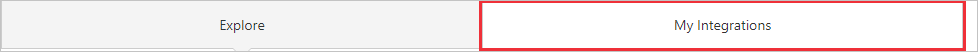 Screenshot delle due opzioni Integrations con l'opzione My Integrations evidenziata.