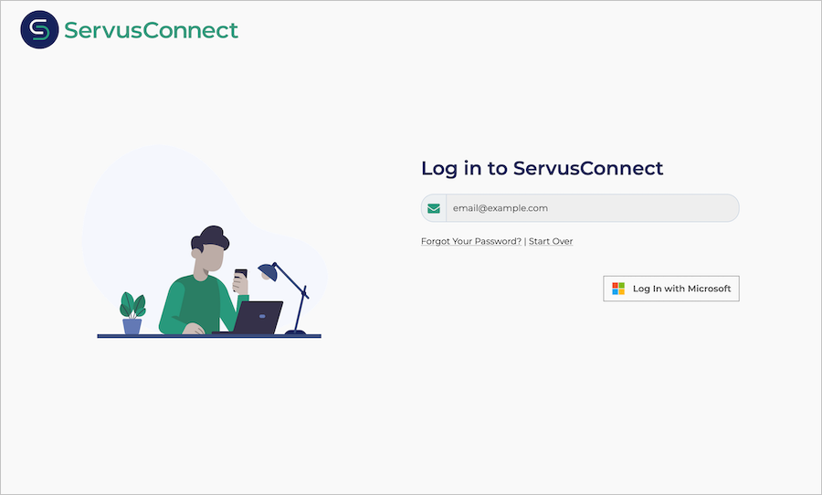 Screenshot che mostra il pulsante Accedi con Microsoft.