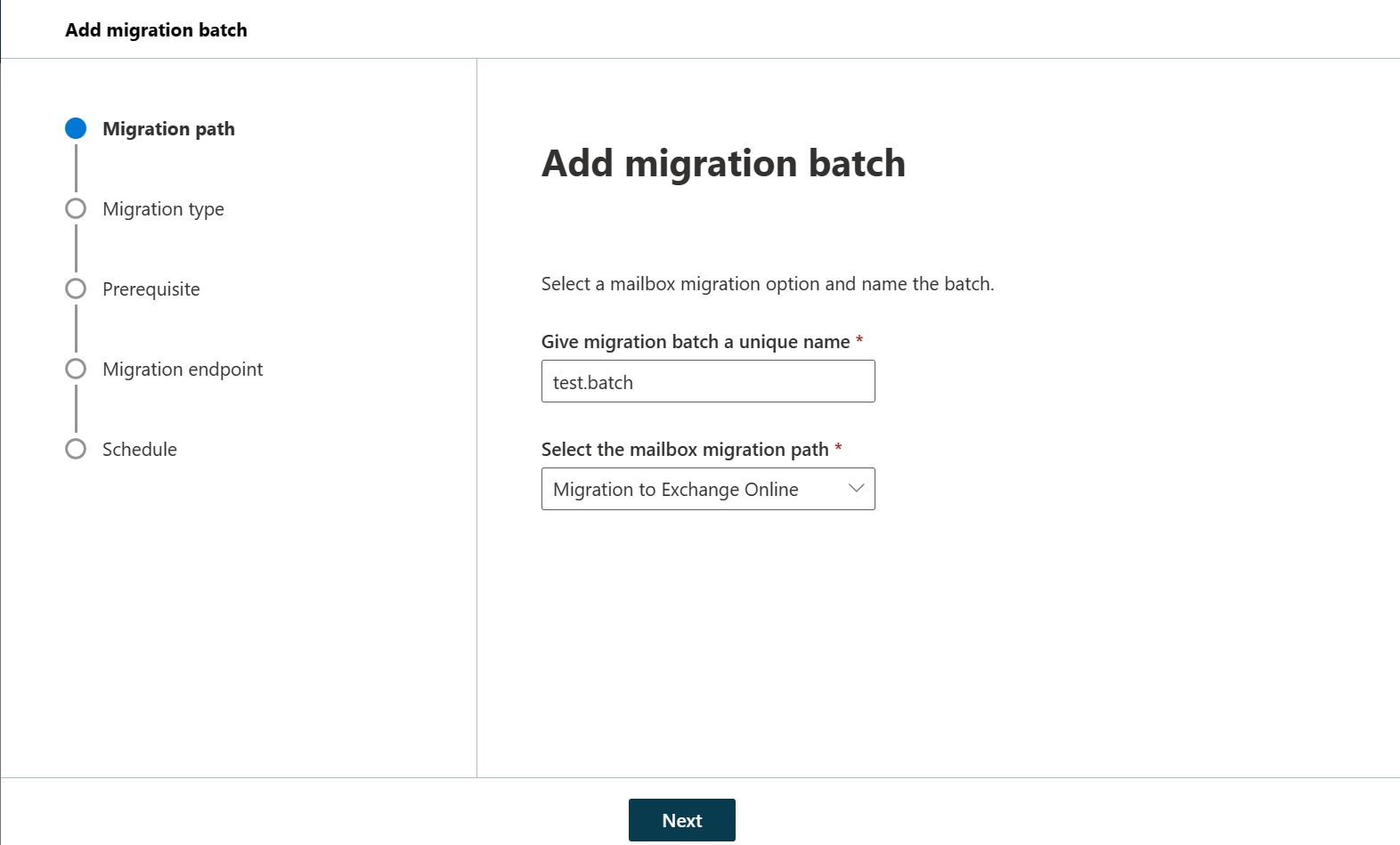 aggiungere il batch di migrazione