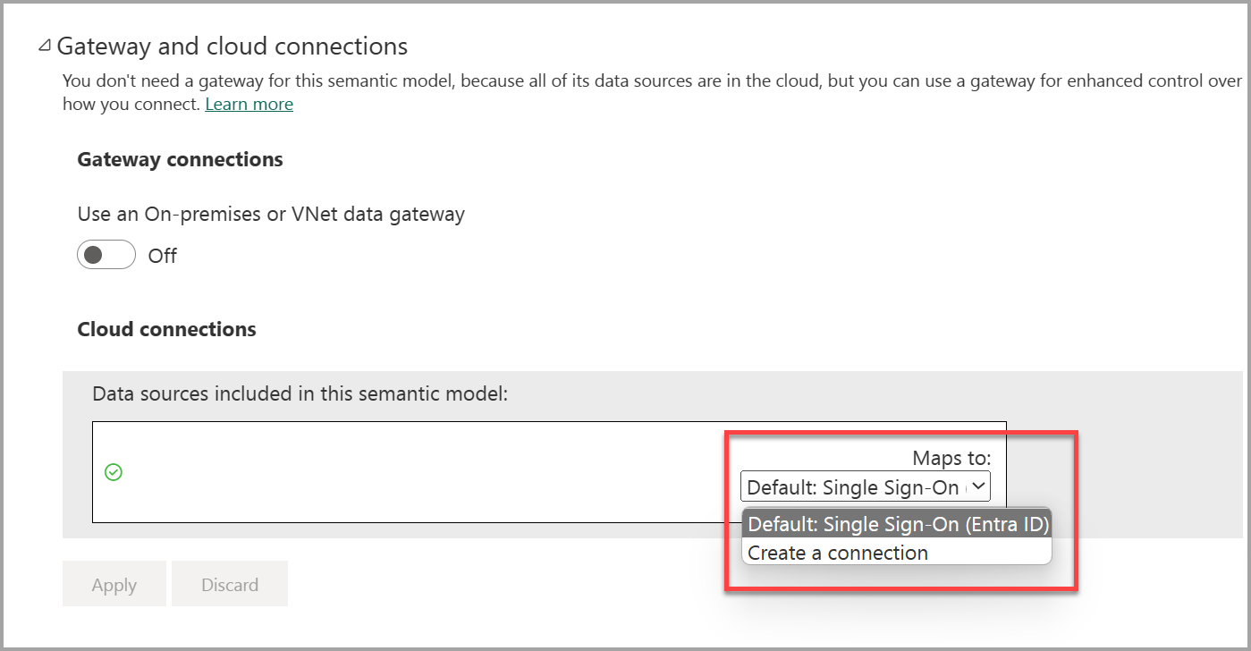 Screenshot delle impostazioni di configurazione del gateway e delle connessioni cloud.