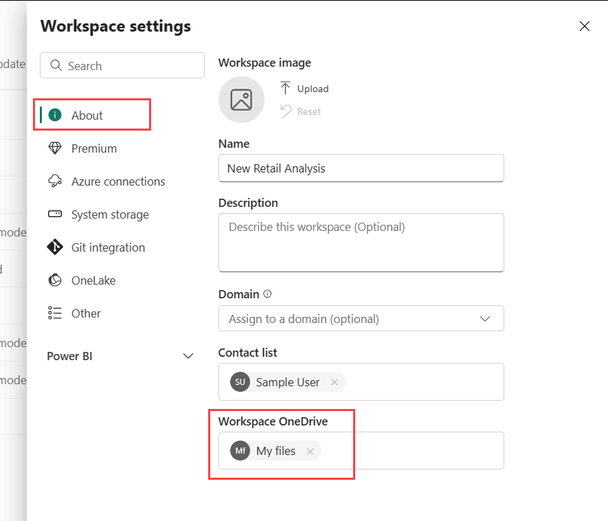 Screenshot dell'aggiunta di informazioni di SharePoint.