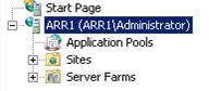 Screenshot dell'albero di spostamento A R one Administrator in I S Manager. È selezionata l'opzione R R uno.