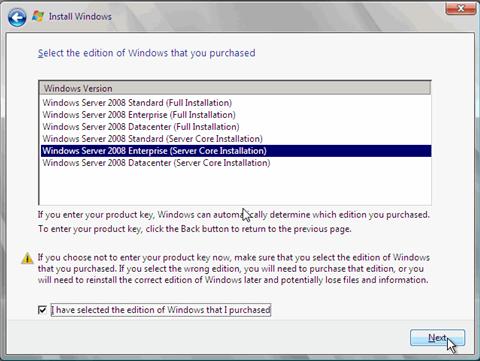 Screenshot della finestra di dialogo Installa Windows. Viene visualizzata la schermata Where do you want to install Windows .The Where do you want to install Windows screen is display.