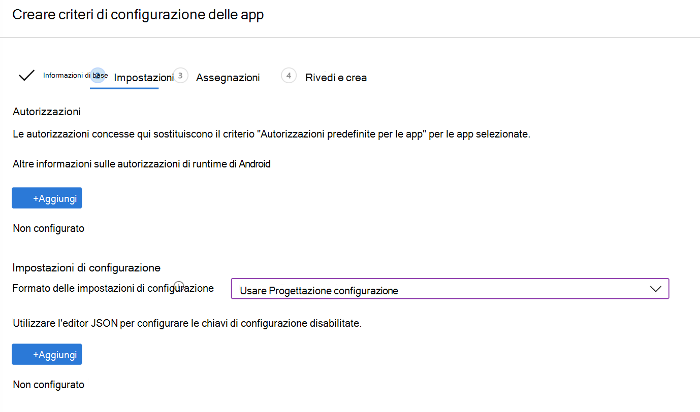 Creare un criterio VPN di configurazione dell'app in Microsoft Intune usando configuration Designer , ad esempio.