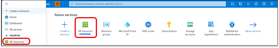 Selezionare tutte le risorse in portale di Azure