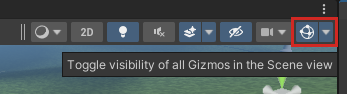 Screenshot del pulsante a discesa gizmos.