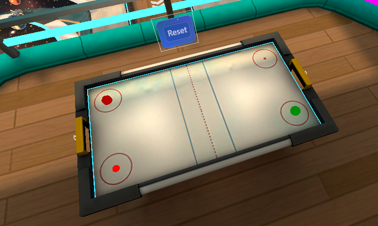 Screenshot della mostra air hockey.