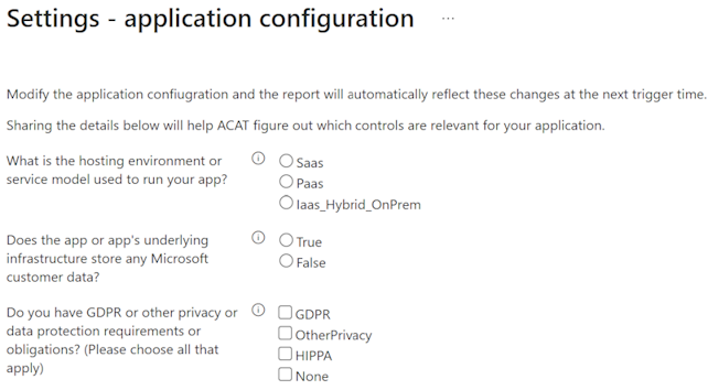 Impostazione di configurazione dell'applicazione