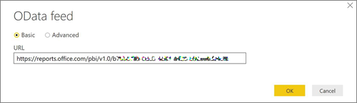 URL del feed OData per Power BI Desktop.