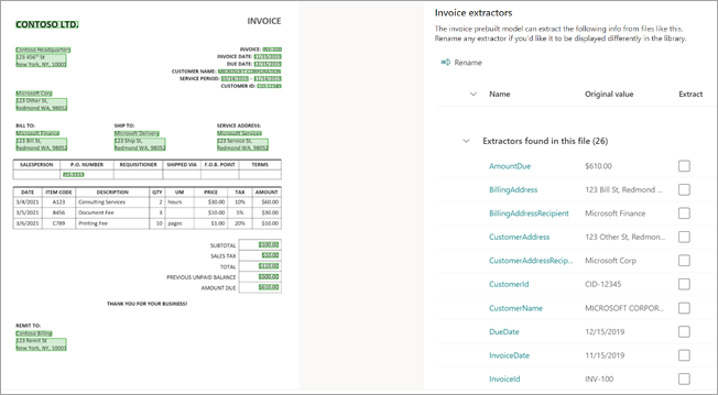 Screenshot della pagina dei dettagli dell'estrattore e del pannello Extractor.