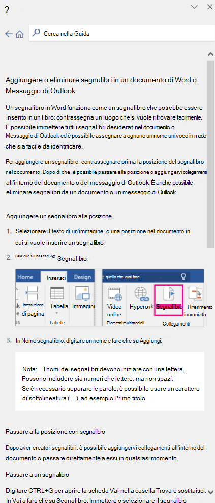 Screenshot: esempio Word articolo della Guida dell'app desktop