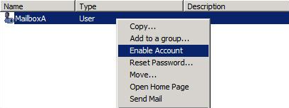 Screenshot su come abilitare l'account in Active Directory.