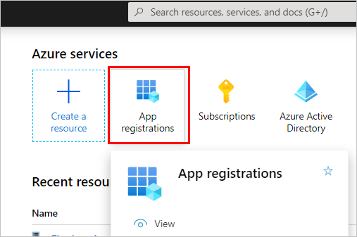 Screenshot che evidenzia il riquadro delle registrazioni delle app nel portale di Azure.