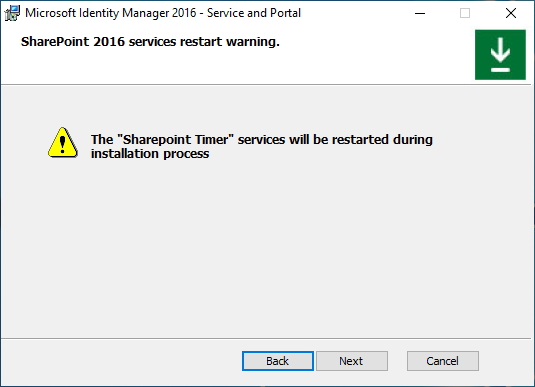 immagine della schermata di avviso del timer di SharePoint