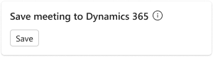 Screenshot che mostra il pulsante Salva nella scheda Salva e-mail in Dynamics 365.