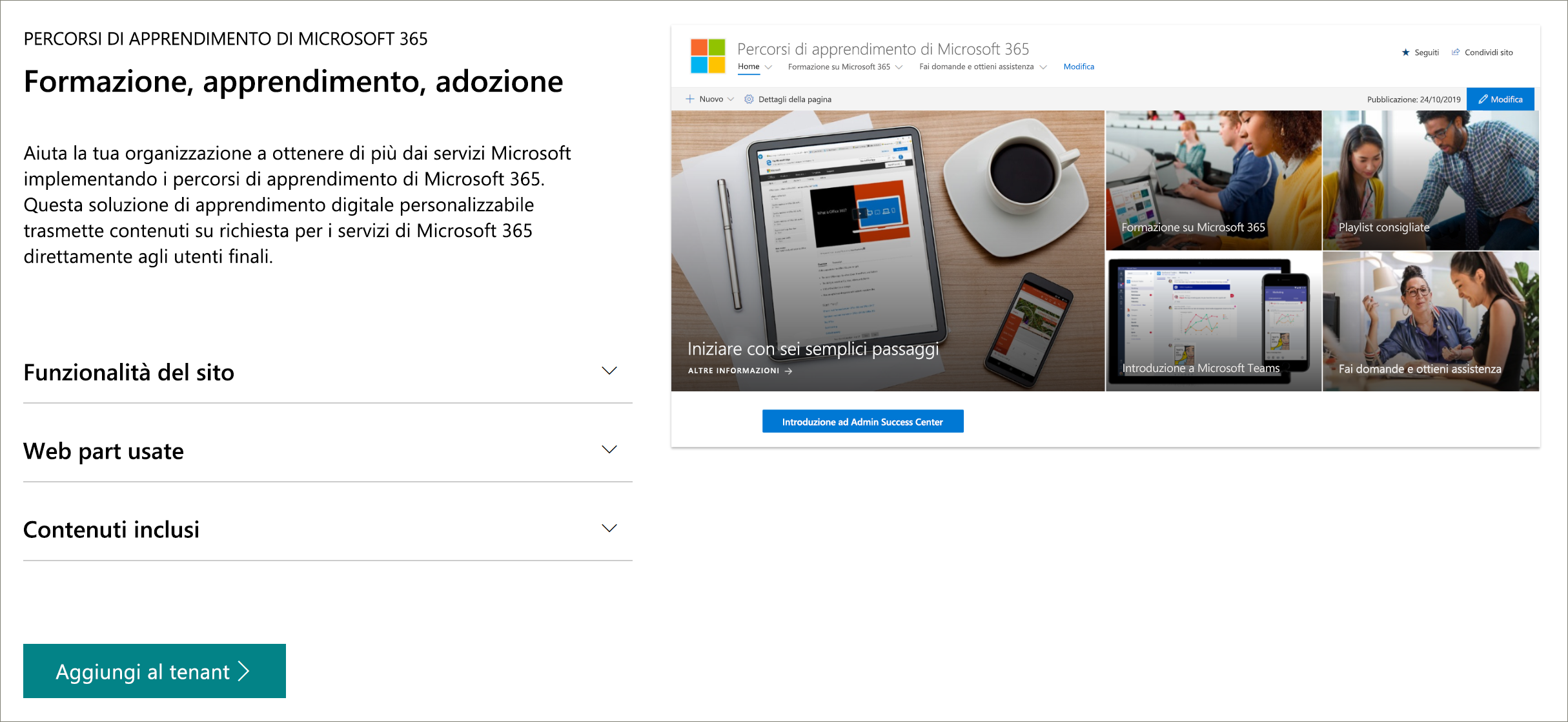 Pagina di provisioning di look book di SharePoint