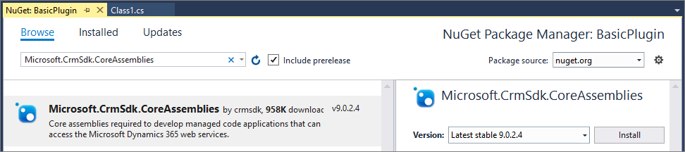 Install Microsoft.CrmSdk.CoreAssemblies NuGet Package.