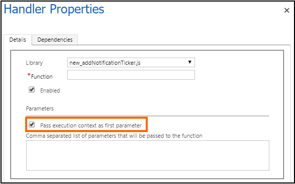 Pass execution context.