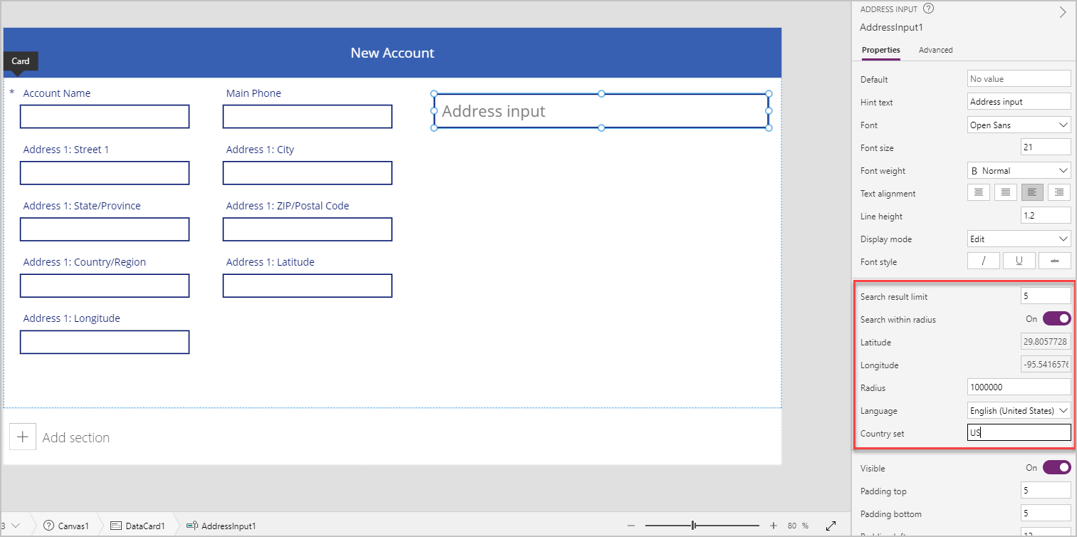 Comandi Input indirizzo