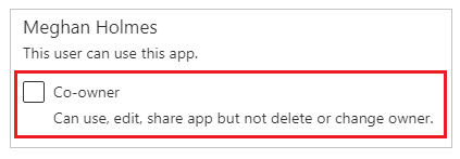 Screenshot che mostra dove selezionare la casella per Co-proprietario.