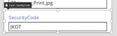 Selezionare il campo SecurityCode.