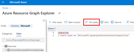 Esegui query da Azure Risorsa Graph explorer