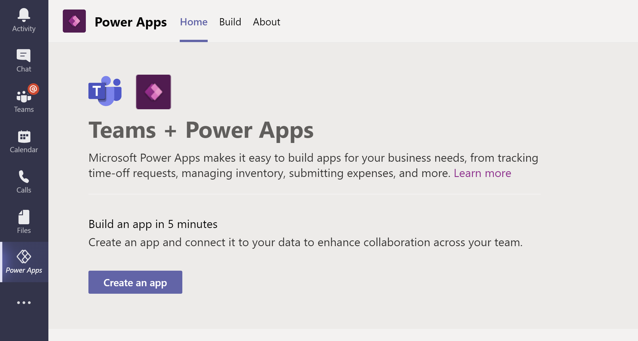 Accedi a Power Apps.