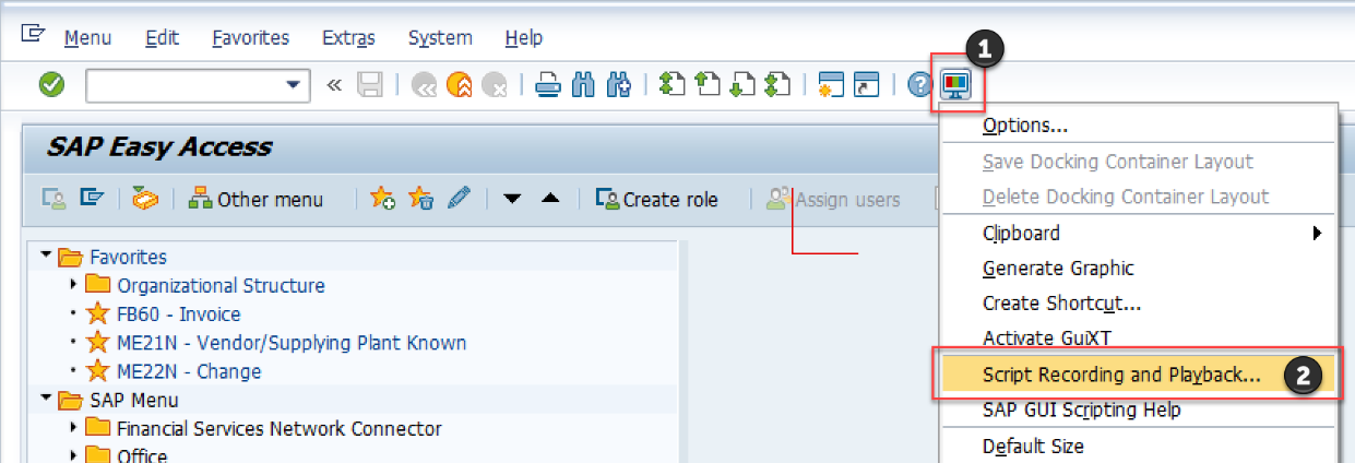 Screenshot del sistema SAP Easy Access.