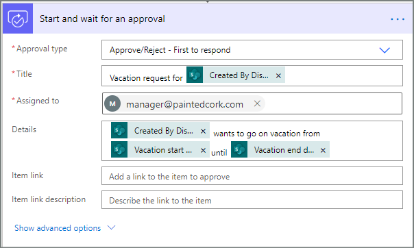 configurare Avvia e attendi un'approvazione.