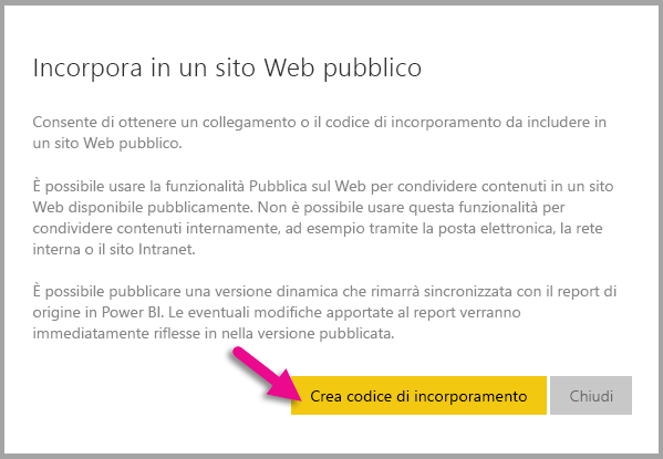 Screenshot di incorporamento di recensioni in un sito web pubblico.