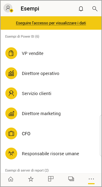 Esempi di Power BI per dispositivi mobili