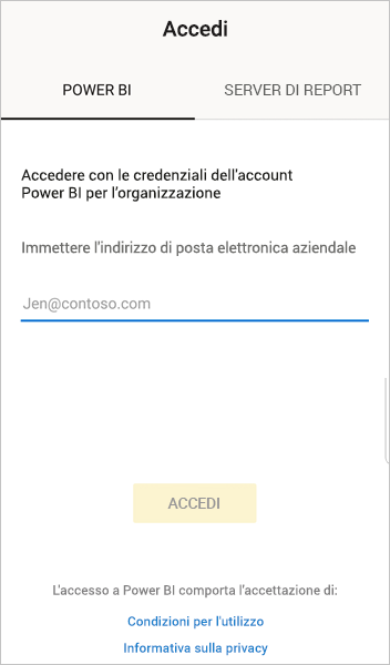 Accedi a Power BI