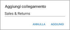 Screenshot della finestra di dialogo Aggiungi collegamento.