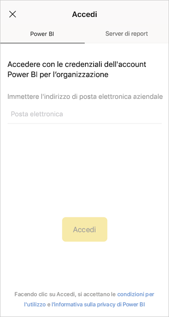 Accedere all'app Power BI per dispositivi mobili