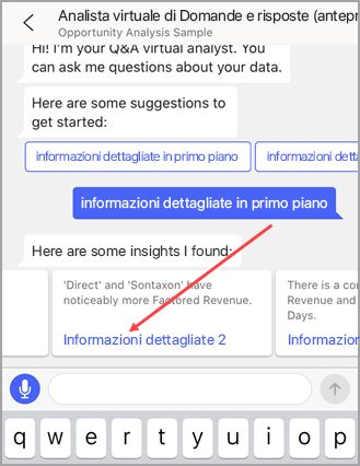 informazioni dettagliate in primo piano