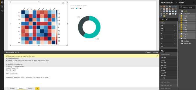 Screenshot dell'esempio di codice del tracciato di correlazione.